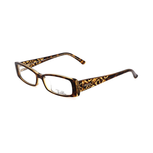 Emilio Pucci Orange Plastic Frames in honey Havana color, elegant glasses design with 51/14/135 mm dimensions for women.