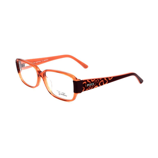 Emilio Pucci Orange Plastic Frames, women's glasses, model EP2654800 in vivid orange color, elegant design with 55/14/130 mm measurements.