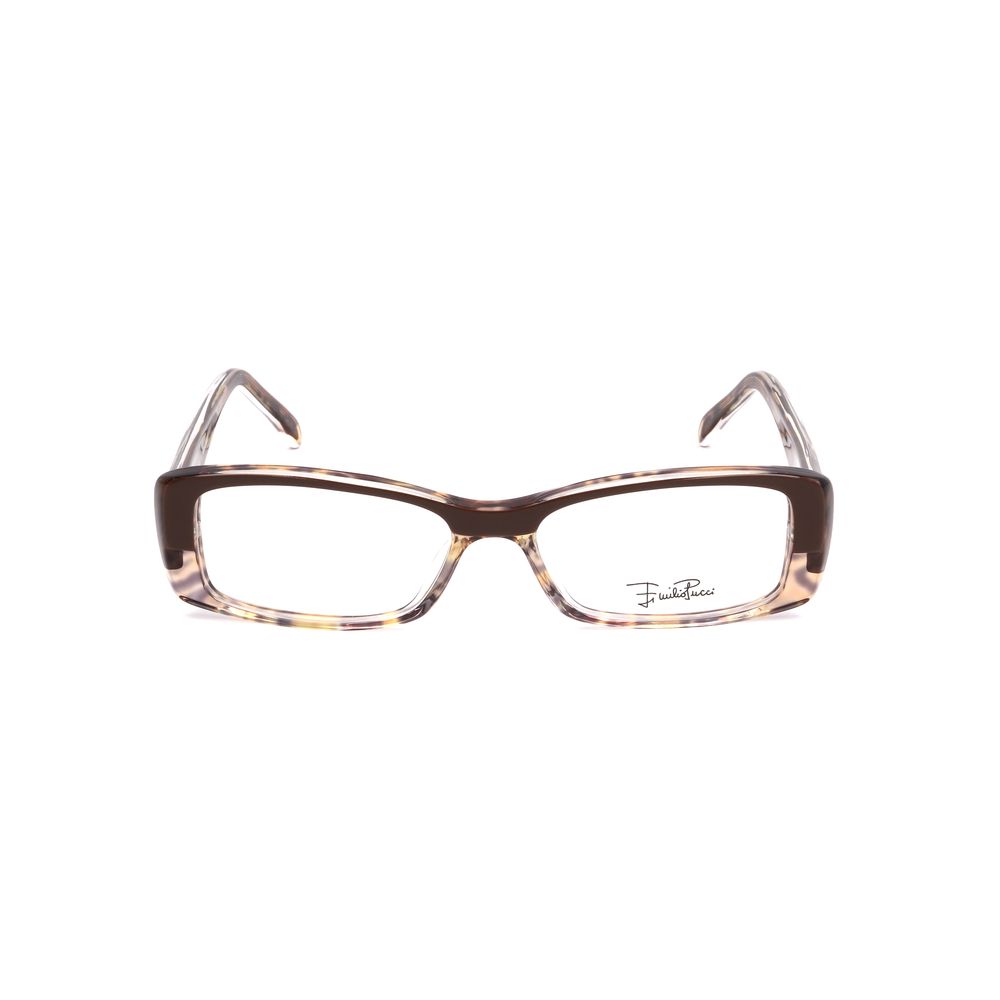 Emilio Pucci Brown Plastic Frames, chocolate color, stylish design with lens, bridge, and temple measurements 50/15/135 mm.