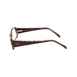 Side view of Emilio Pucci Brown Plastic Frames with chocolate color, plastic material, and dimensions 50/15/135mm.