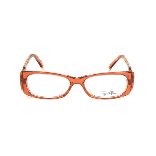 Front view of Emilio Pucci Orange Plastic Frames, elegant design with 52/16/135 mm measurements, perfect for stylish women.