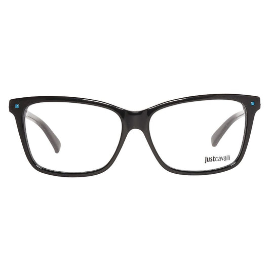 Just Cavalli Black Plastic Frames rectangular design for women, model JC0624-001-54, black color, plastic material, lens 54mm.