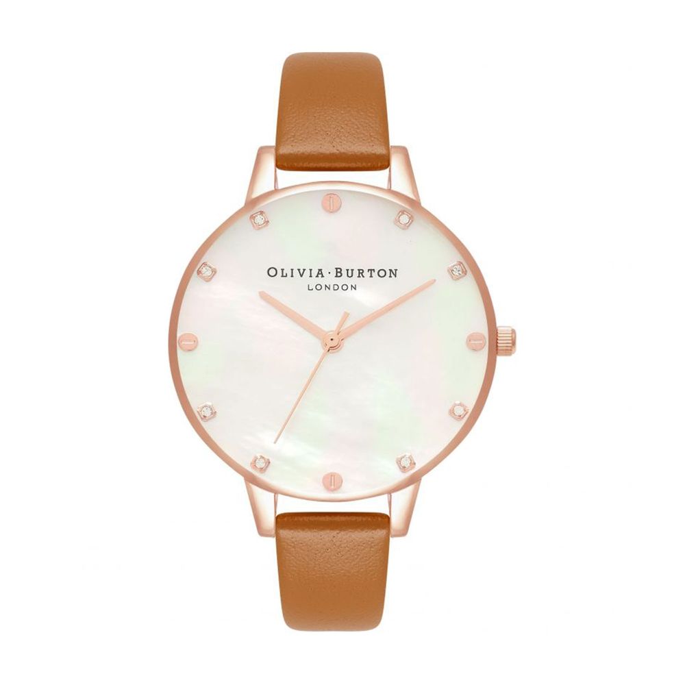 Olivia Burton Brown Artificial Leather Dress Watch