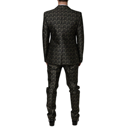 Dolce & Gabbana Black Stars Jacquard SICILIA 2 Piece Suit