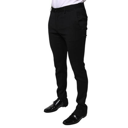 Dolce & Gabbana Black Wool Skinny Formal Dress Pants
