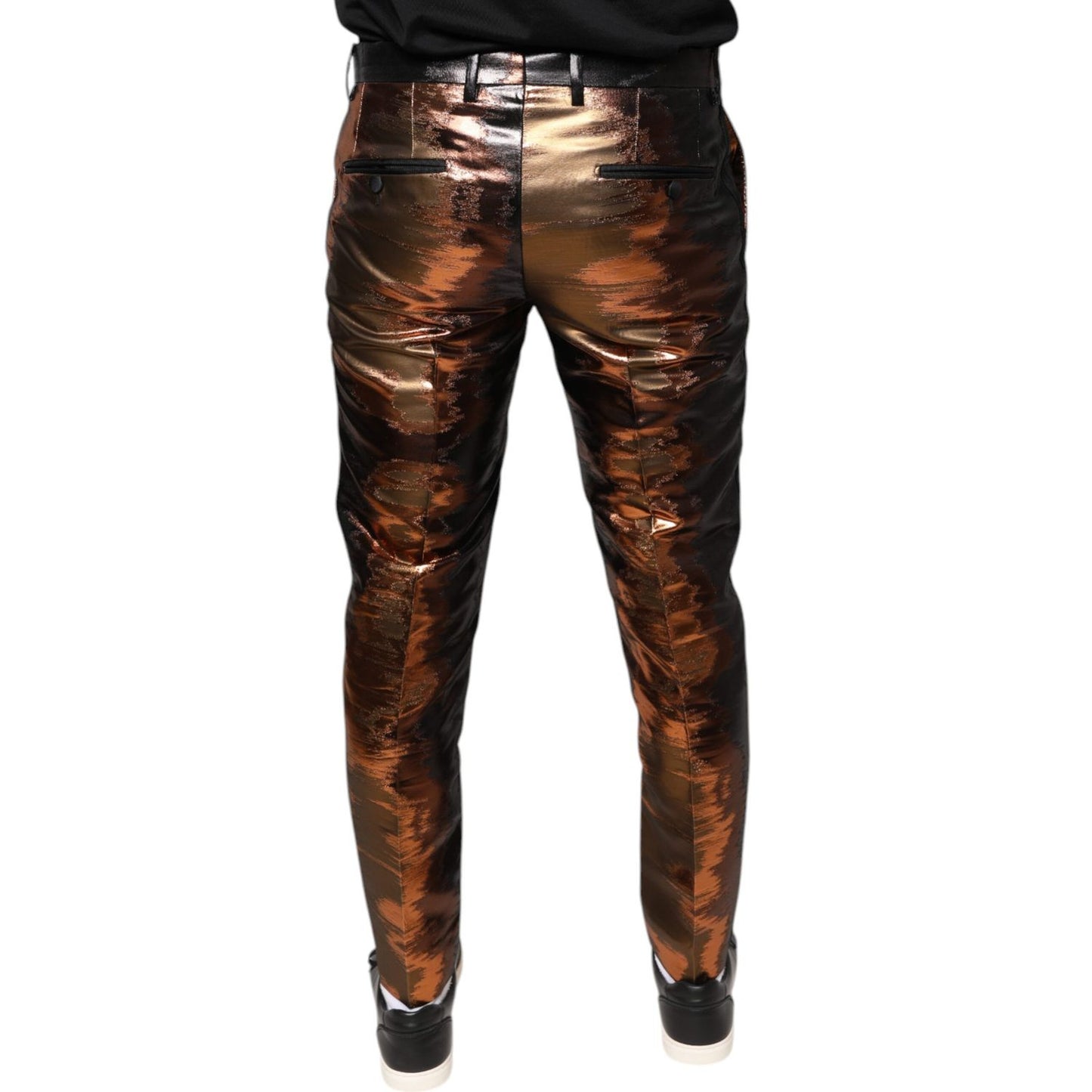 Dolce & Gabbana Multicolor Jacquard Skinny Men Pants