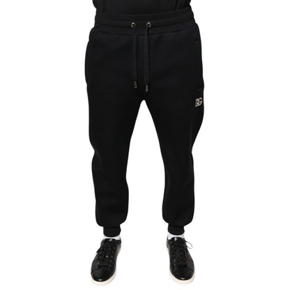 Dolce & Gabbana Black Modal DG Logo Jogger Men Sweatpants Pants
