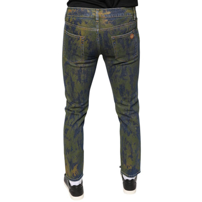 Dolce & Gabbana Blue Cotton Dye Slim Fit Men Denim Jeans