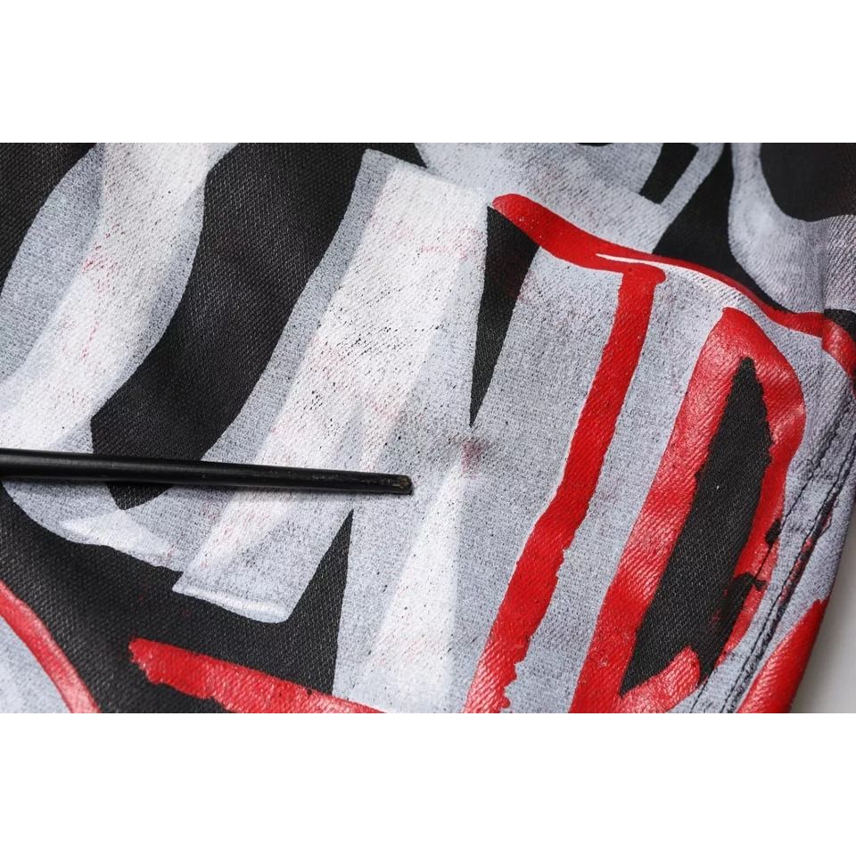 Dolce & Gabbana Multicolor Cotton Monogram Skinny Denim Jeans