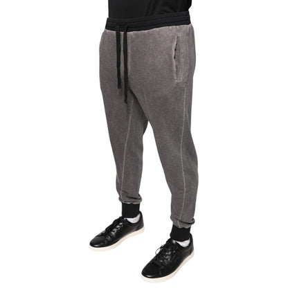 Dolce & Gabbana Gray Cotton Jogger Jogging Pants
