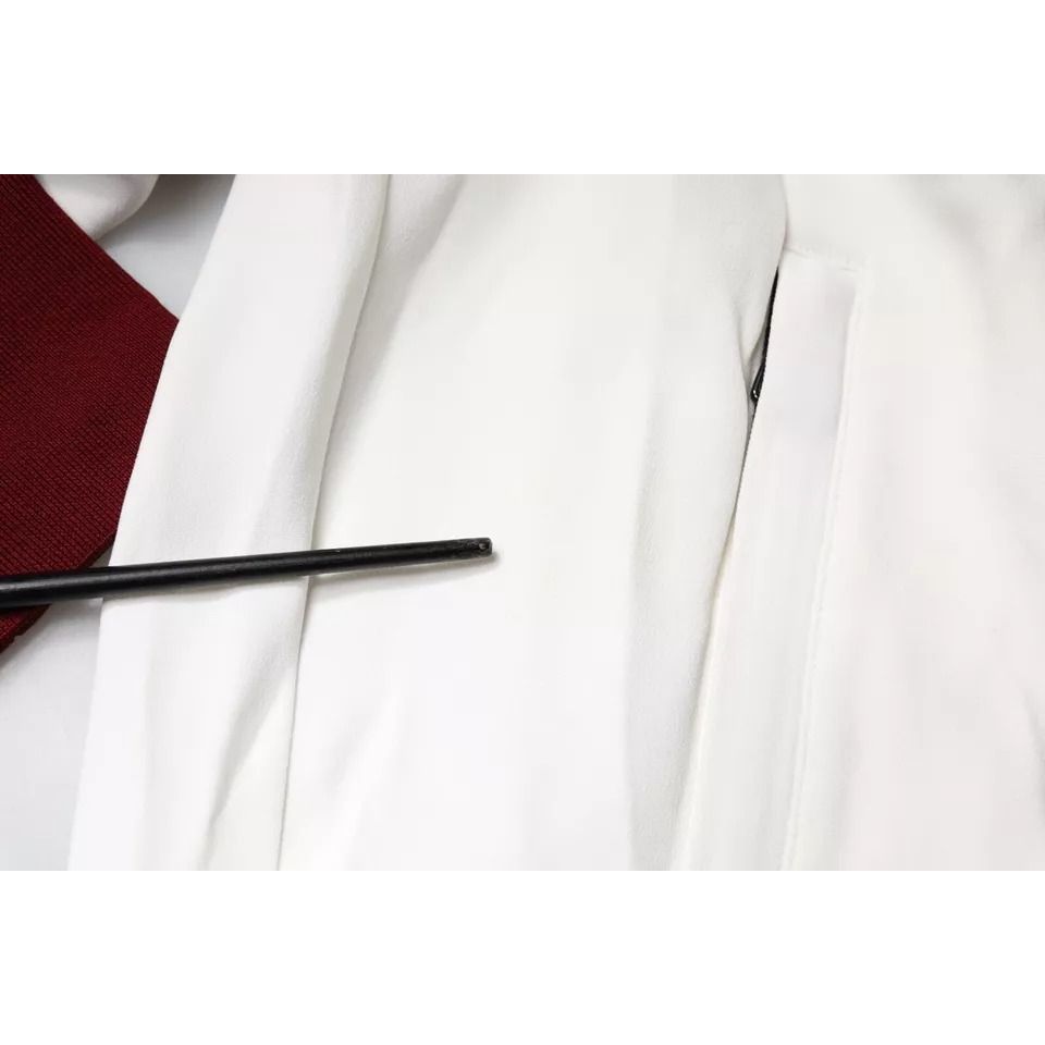 Dolce & Gabbana Red White Logo Full Zip Sweatshirt Sweater