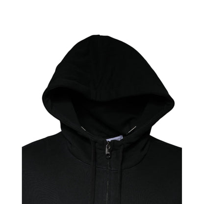 Dolce & Gabbana Black Logo Plaque Hooded Full Zip Sweater