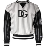 Dolce & Gabbana Black White Stripes Logo Sweatshirt Sweater