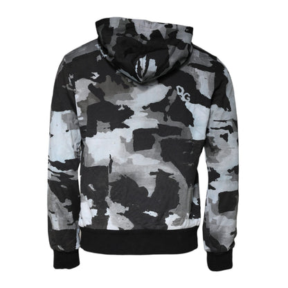 Dolce & Gabbana Multicolor Camouflage Men Hooded Sweater