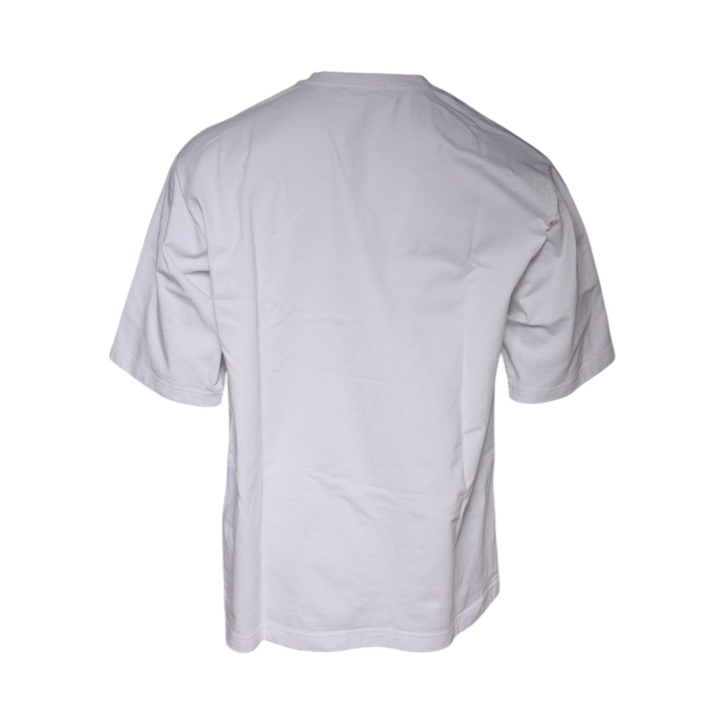 Dolce & Gabbana White Logo Print Cotton Crew Neck T-shirt