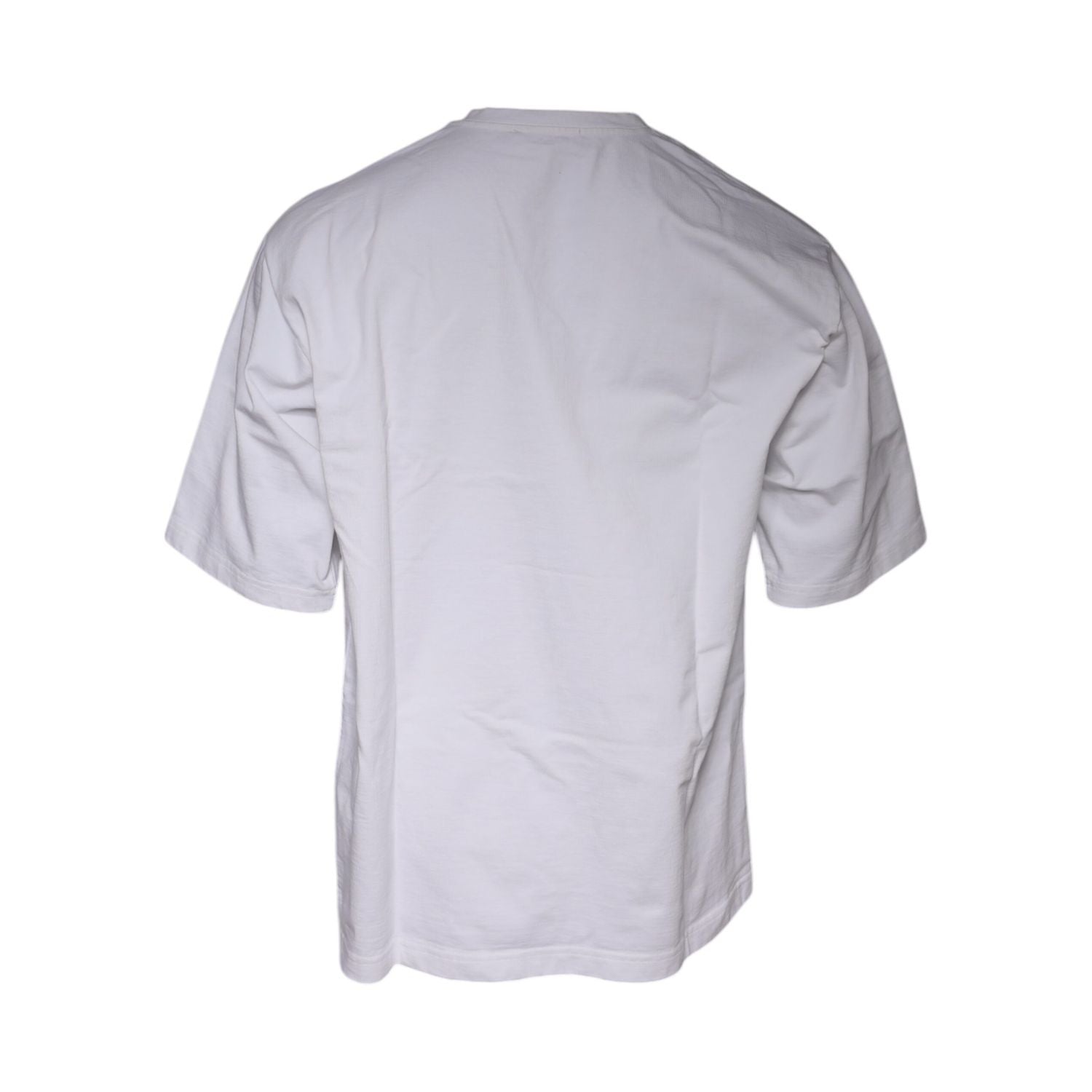 Dolce & Gabbana White Logo Print Cotton Crew Neck T-shirt