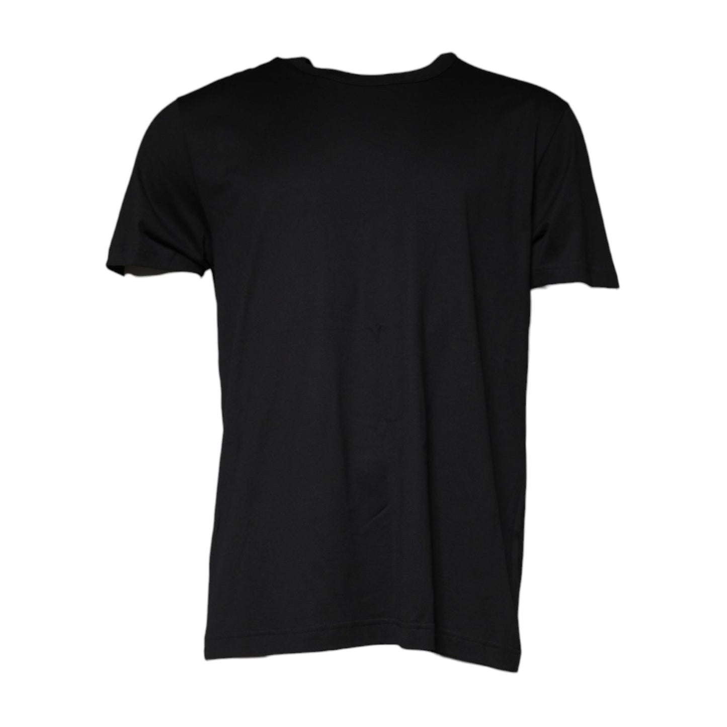 Dolce & Gabbana Black Cotton Shorts Sleeves Crewneck T-shirt