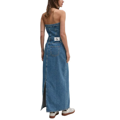 Calvin Klein Jeans Blue Cotton Long Dress