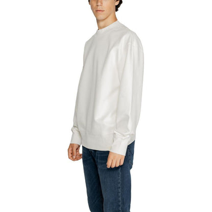 Calvin Klein Jeans White Recycled Cotton Sweatshirt