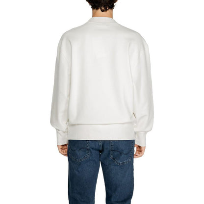 Calvin Klein Jeans White Recycled Cotton Sweatshirt