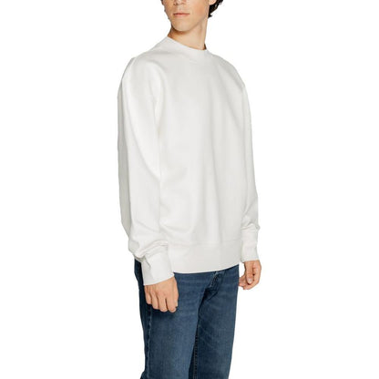Calvin Klein Jeans White Recycled Cotton Sweatshirt
