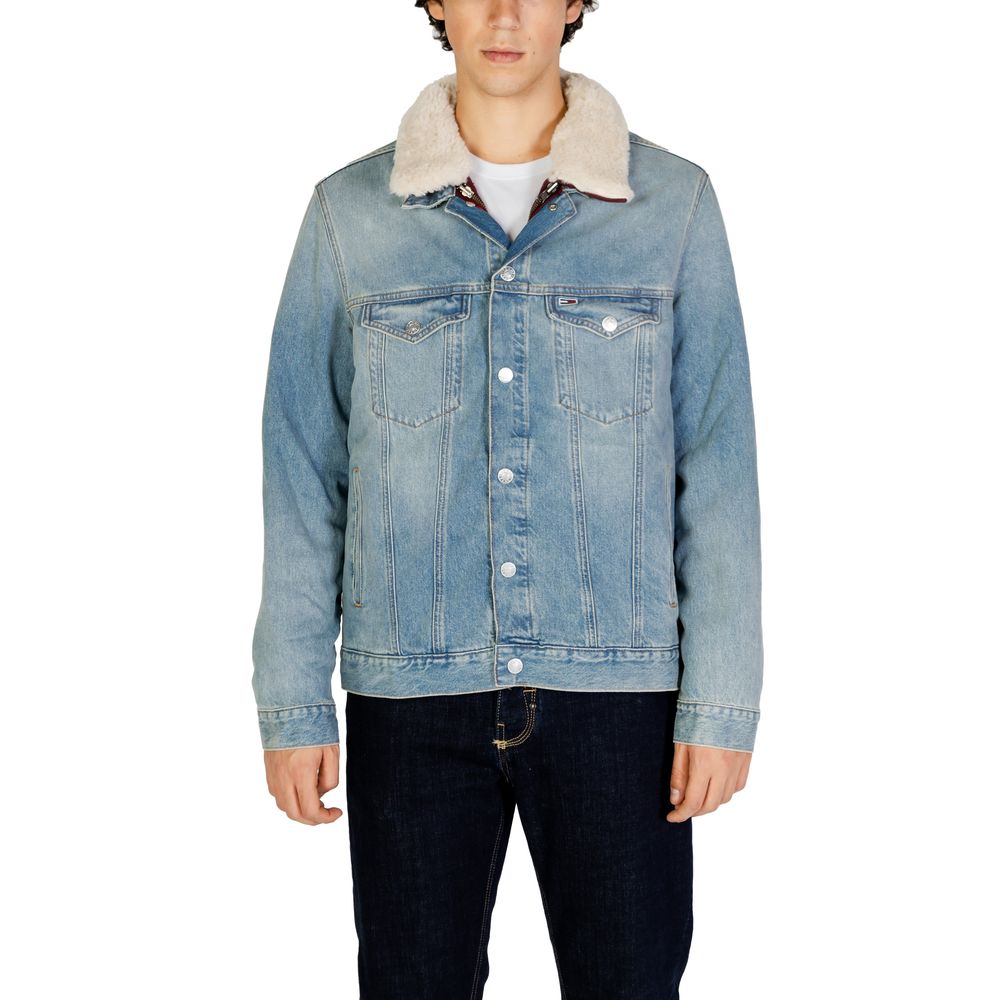 Tommy Hilfiger Jeans Light Blue Cotton Jackets & Coat