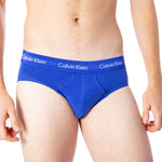 Calvin Klein Underwear Blue Cotton Underwear stylish men's brief with logo waistband for comfort and support.