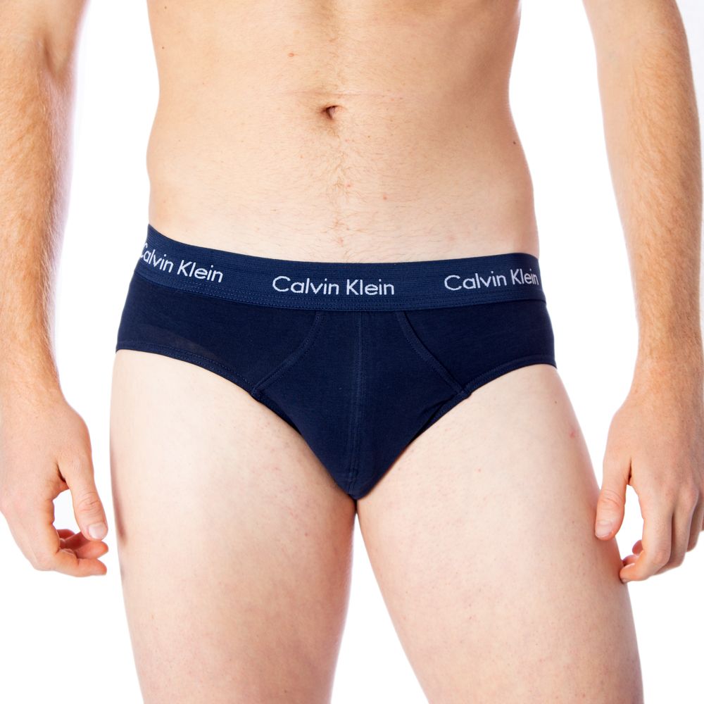 Calvin Klein Underwear Blue Cotton Underwear for men with elastic waistband and comfortable fit.