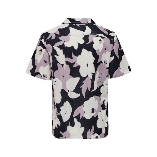 Only & Sons Purple Linen Shortsleeve