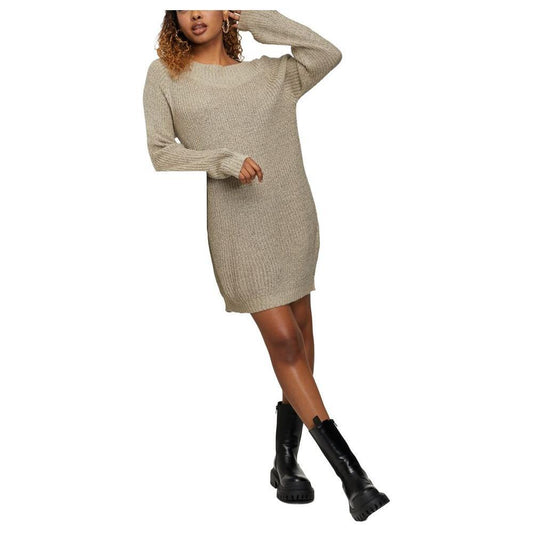 Jacqueline De Yong Beige Marabou Midi
