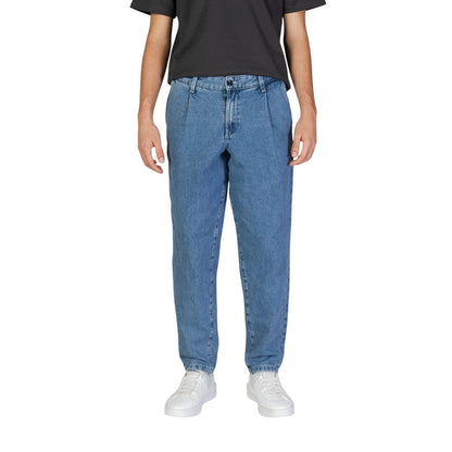 Jack Jones Blue Cotton Relaxed Fit Jean
