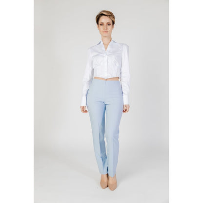 Sandro Ferrone Blue Polyester Pant