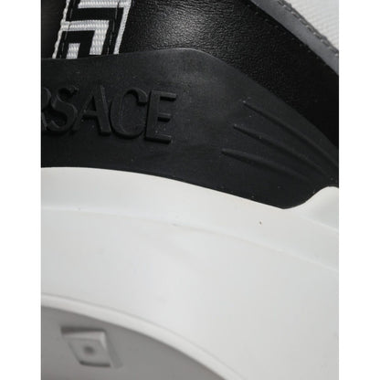 Versace Multicolor Canvas Quad Fabric Medusa Low Top Sneakers Shoes