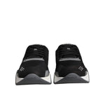 Versace Black Leather Neoprene Chunky Low Top Sneakers Squalo Shoes