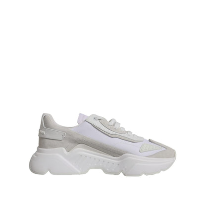 Dolce & Gabbana White Leather Daymaster Low Top Sneaker Shoes