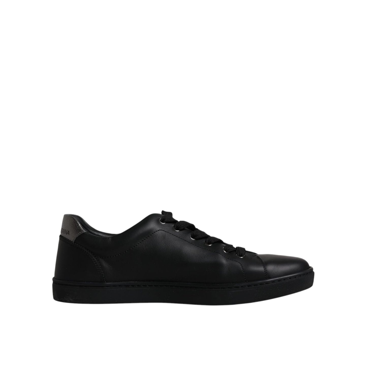 Dolce & Gabbana Black Leather London Heart Men Sneakers Shoes