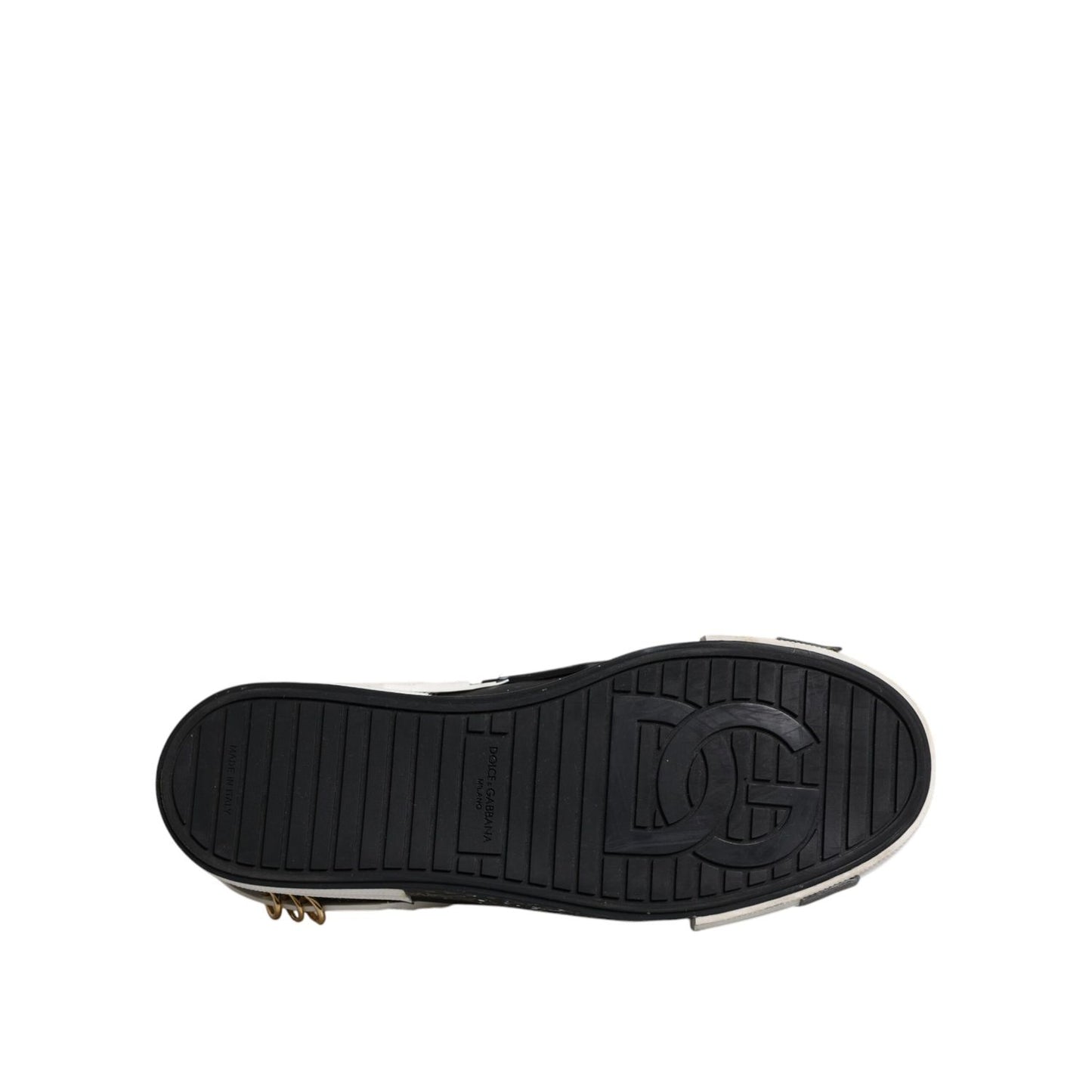 Dolce & Gabbana Black White Portofino Low Top Sneakers Shoes