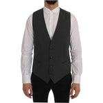 Dolce & Gabbana Gray STAFF Cotton Striped Vest SIG60345-1