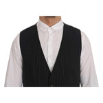 Dolce & Gabbana Gray STAFF Cotton Striped Vest SIG60354-1