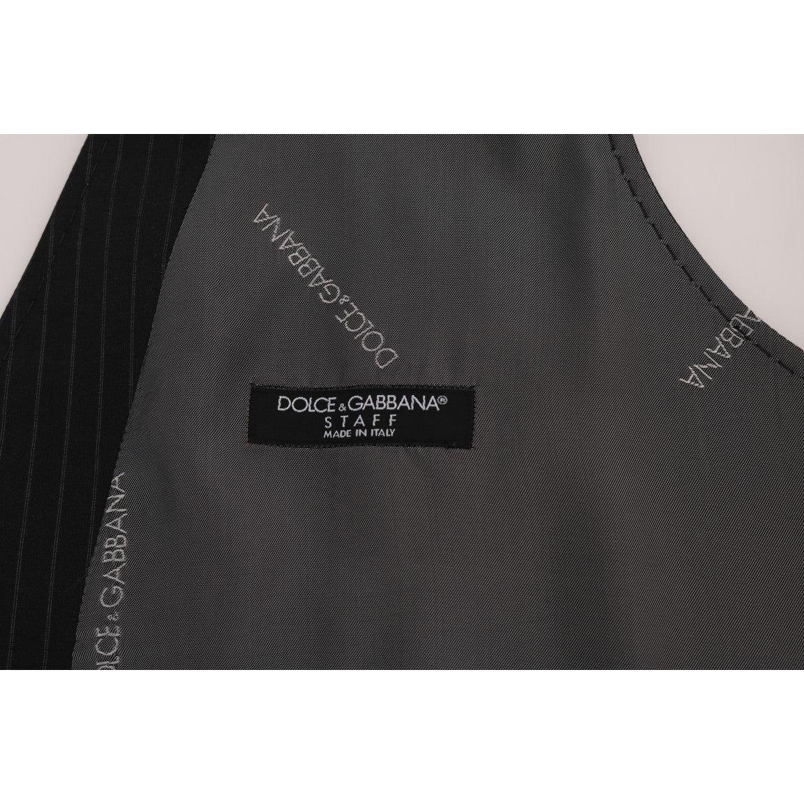 Dolce & Gabbana Gray STAFF Cotton Striped Vest SIG60354-1