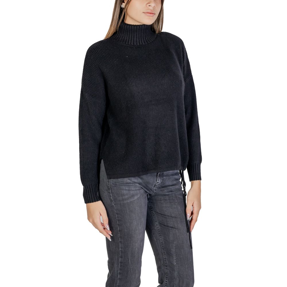 Sandro Ferrone Black Viscose Turtleneck
