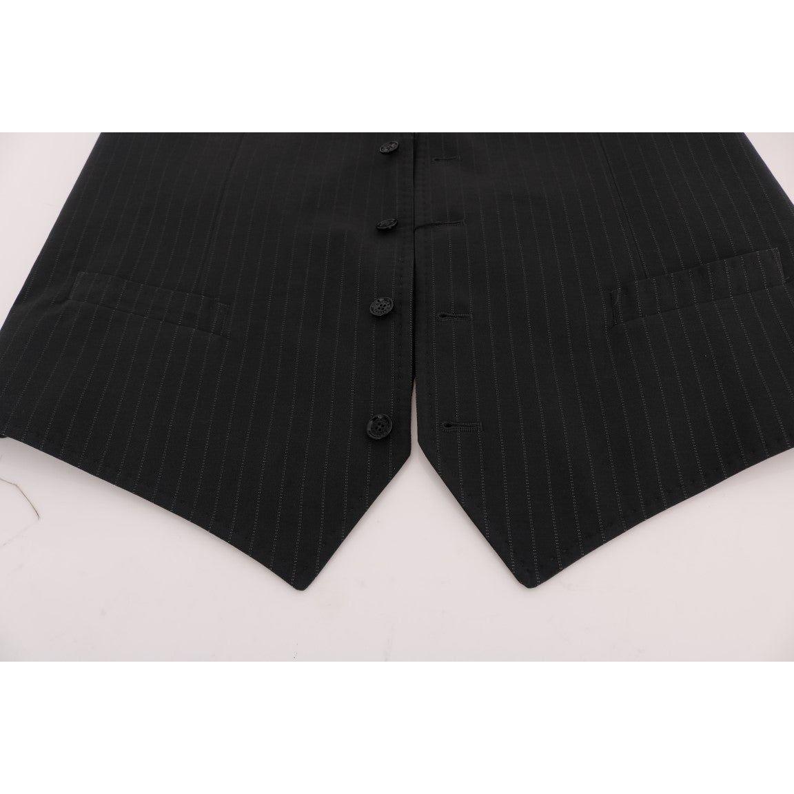 Dolce & Gabbana Gray STAFF Cotton Striped Vest SIG60356-1