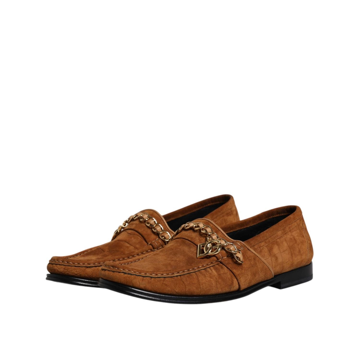 Dolce & Gabbana Brown Suede Leather Loafers Dress Shoes
