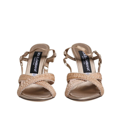 Dolce & Gabbana Beige Keira Slingback Heels Sandals Shoes
