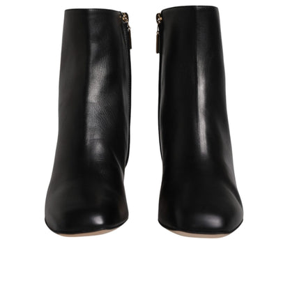 Dolce & Gabbana Black Jackie Leather Mid Calf Boots Shoes