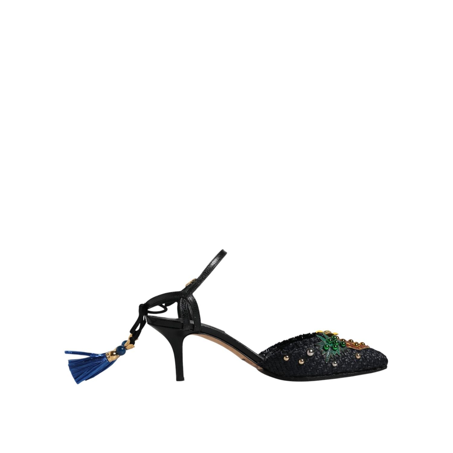 Dolce & Gabbana Black Pineapple Bellucci Heels Sandals Shoes