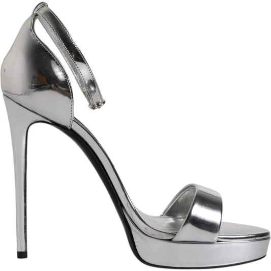 Dolce & Gabbana Dolce & Gabbana Silver KEIRA Heels Ankle Strap Sandals Shoes LA12033-39 1728,67345645728,Dolce & Gabbana,EU39/US8.5,Material: 60% Polyurethane 40% Polyester,Preowned / Defect,Sandals - Women - Shoes,Shoes,Silver,Women,Women - Shoes