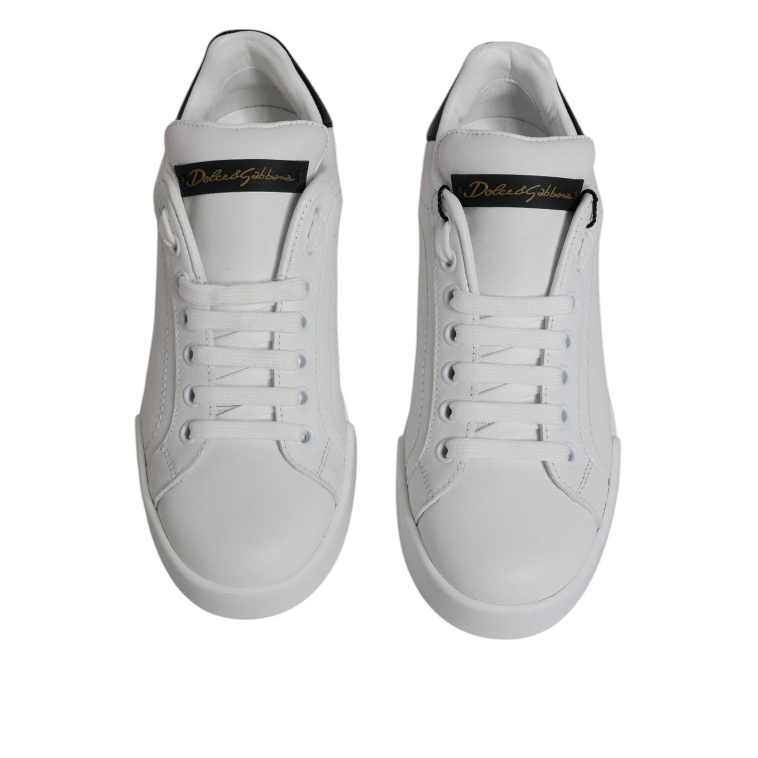 Dolce & Gabbana White Leather Classic Low Top Sneakers Shoes
