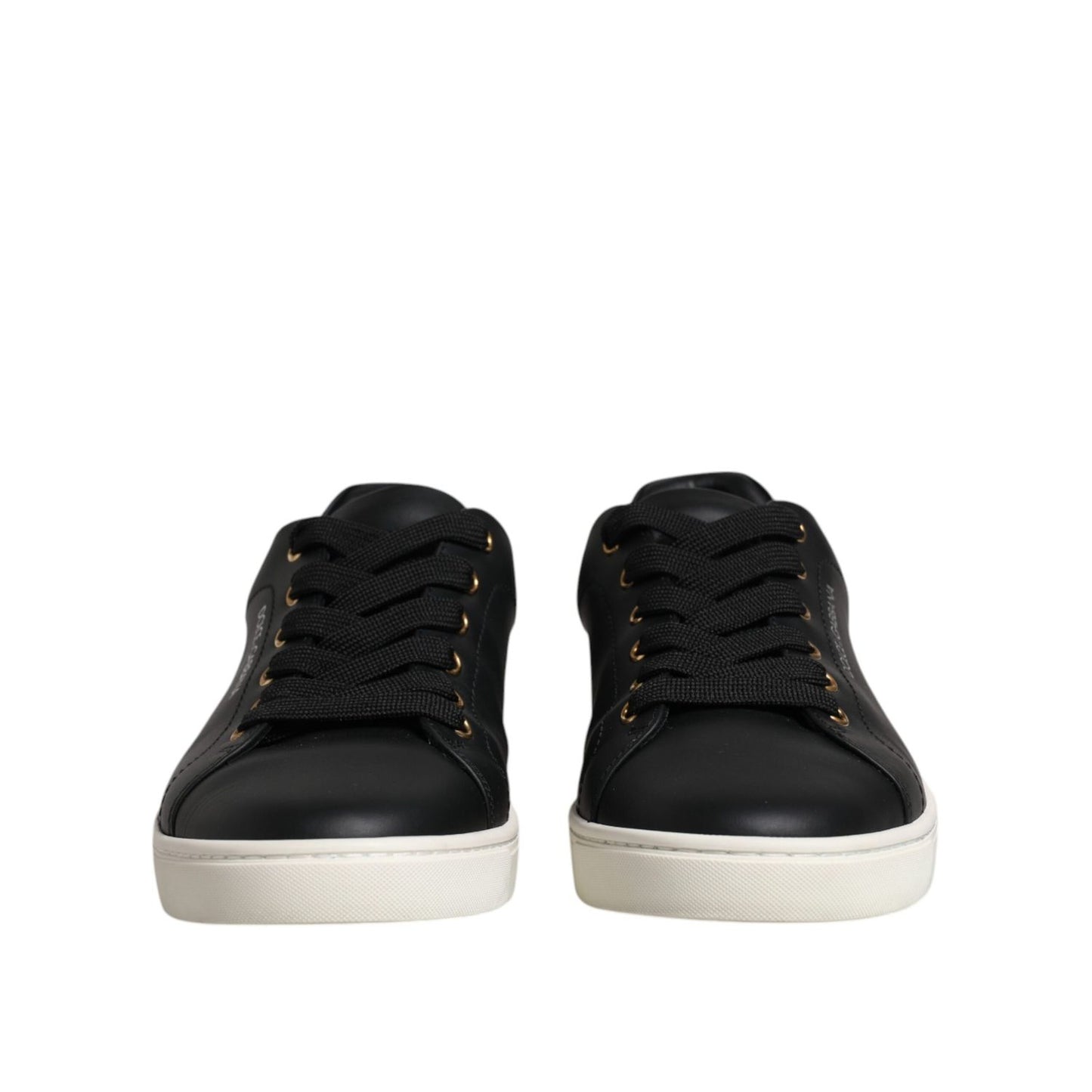 Dolce & Gabbana Black Leather Logo London Sneaker Shoes
