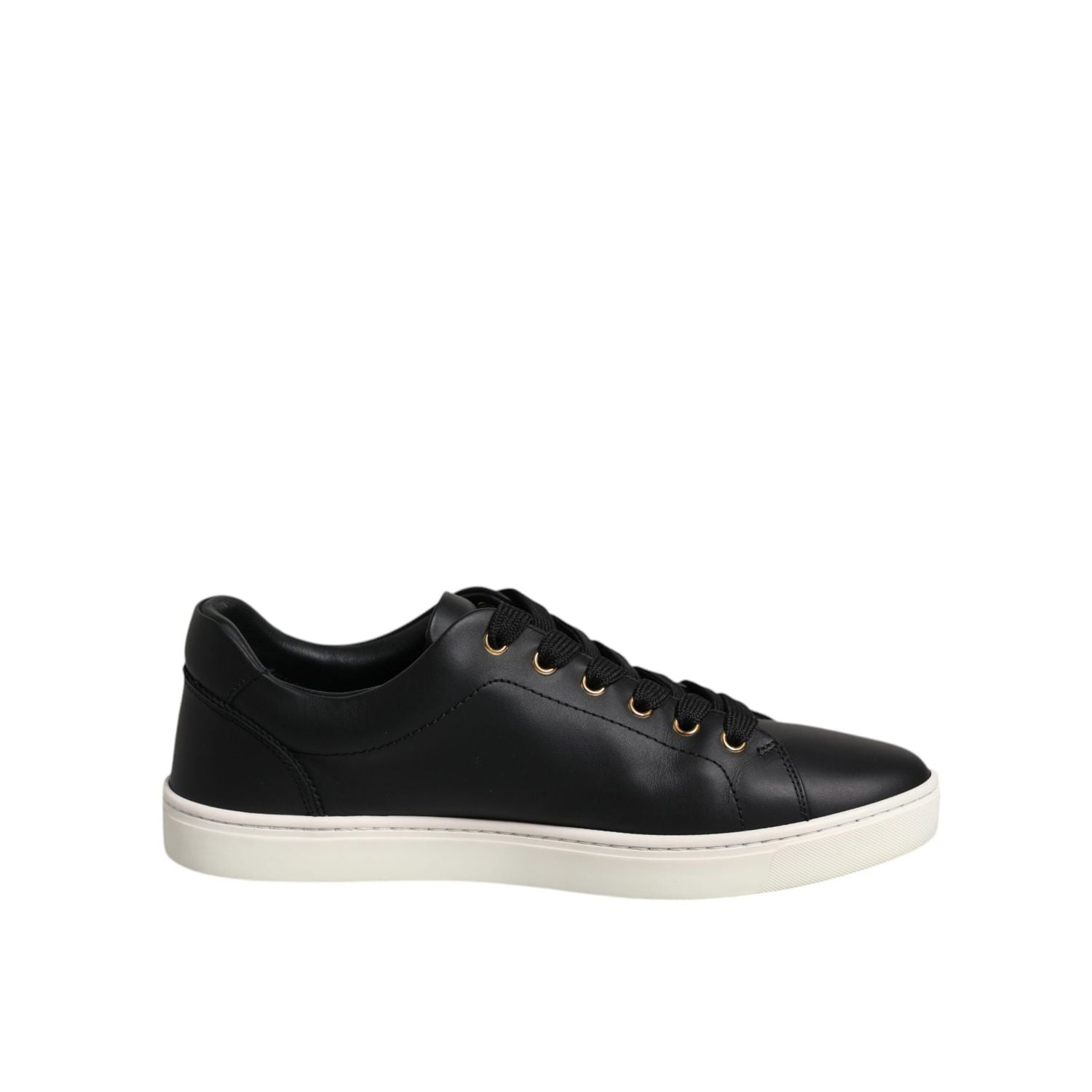 Dolce & Gabbana Black Leather Logo London Sneaker Shoes